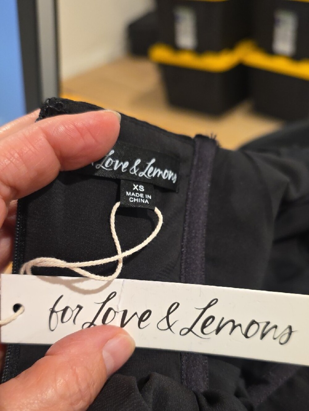NWT $289 FOR LOVE AND LEMONS EMALIE EMBELLISHED TAFFETA BLACK MINI DRESS SIZE XS - Picture 9 of 9